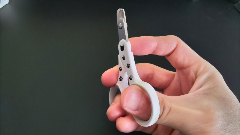 猫壱爪切りを閉じている状態の持ち方